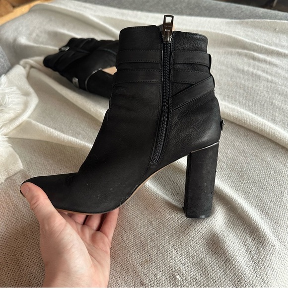 Coach Black Heeled Boots with Buckle Detail - Picture 4 of 7